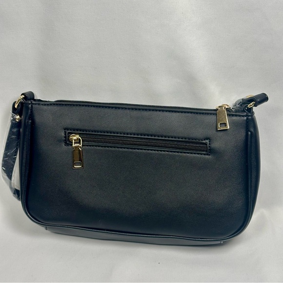 Women’s Chic Black Shoulder Bag with Gold Accents - Picture 6 of 6